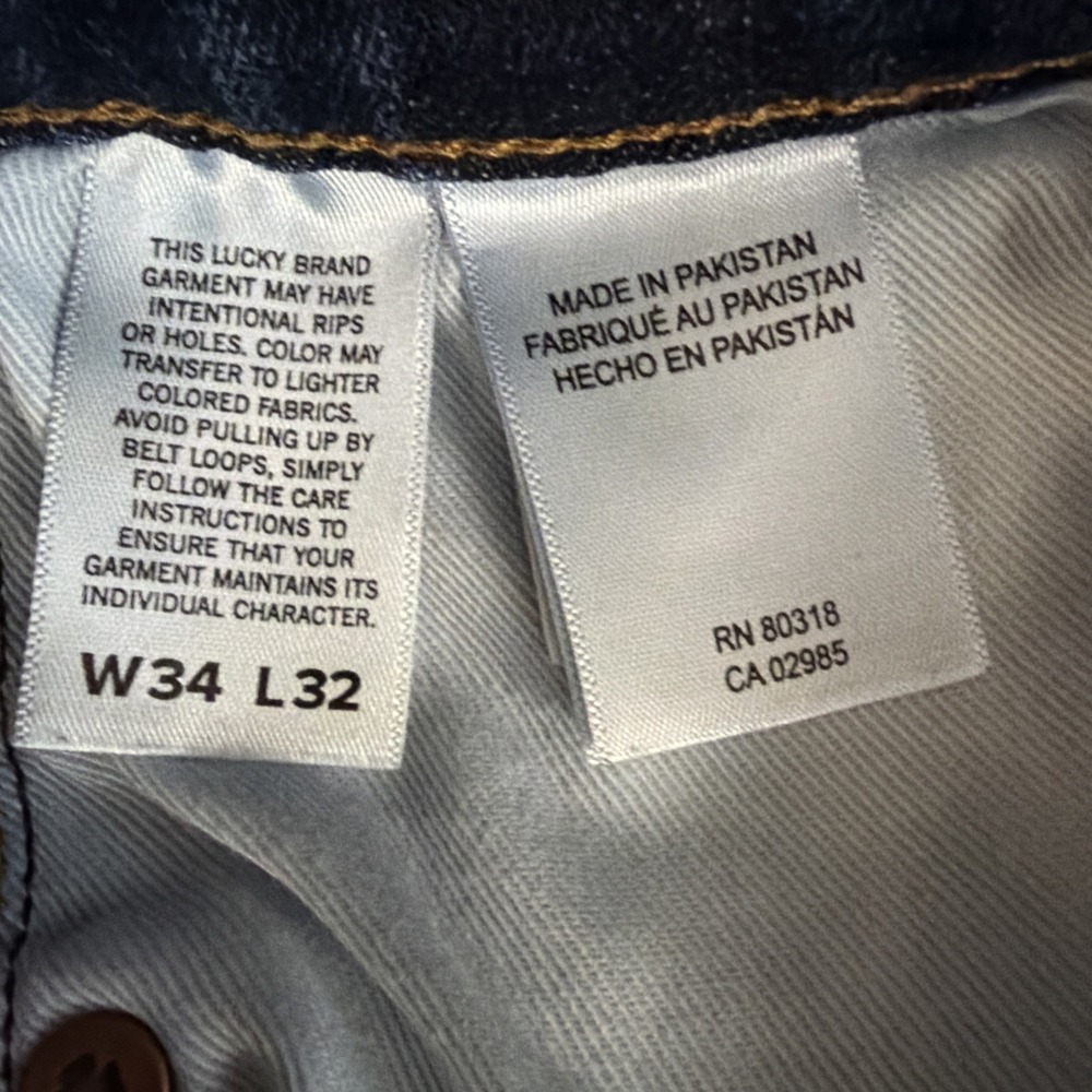 Lucky Brand Jeans Men's Blue 34x32 Stretch 410 Athletic Straight Fit Denim - Picture 8 of 12